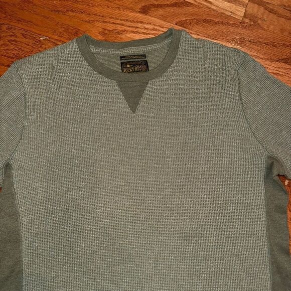 Lucky Brand Green Crewneck Sweater Casual Style - Picture 2 of 9
